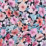 Katoenpopeline Bloemen | Poppy Fabrics – zwart blauw,  thumbnail number 2