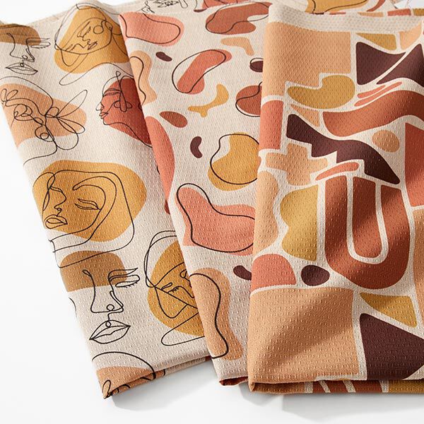 Decostof jacquard retro vormen gerecycled – donkerbruin/natuur, image number 5