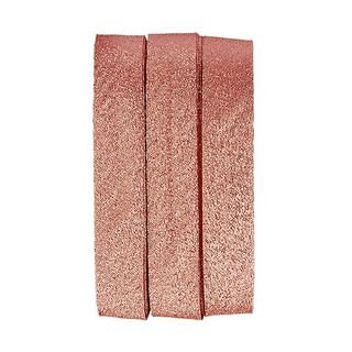 Opstrijkbare schuine band glitter [20 mm | 2 m] - roségold, 