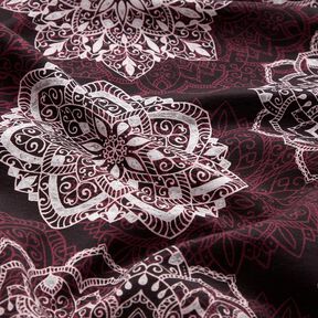 Katoenjersey Mandala‘s | Glitzerpüppi – merlot/zilvergrijs, 