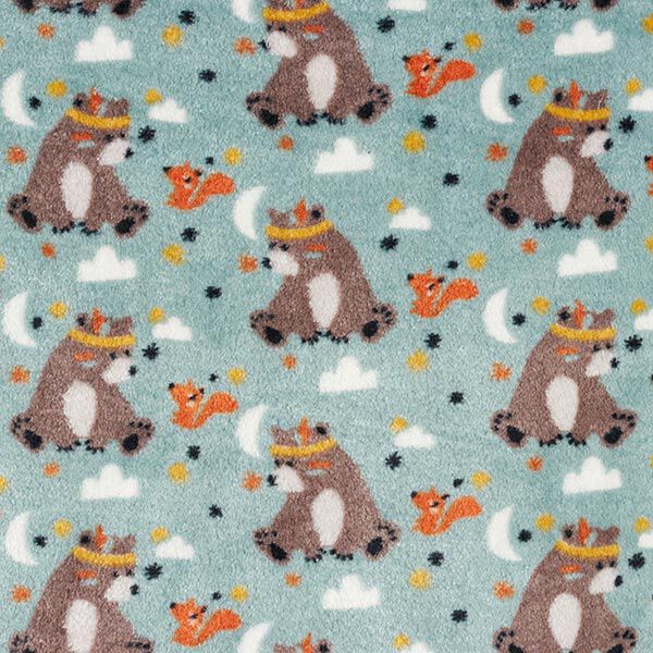 Wellnessfleece Doubleface Beer met veren – lichtgrijs/donkerbruin, image number 4
