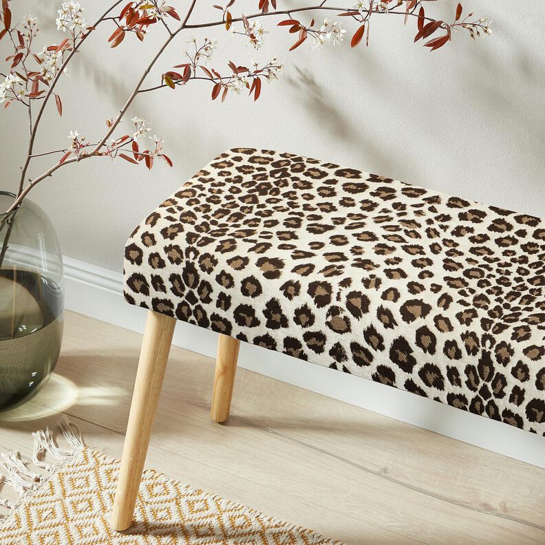 Bekledingsstof Jacquard Luipaard – creme/anemoon, image number 6