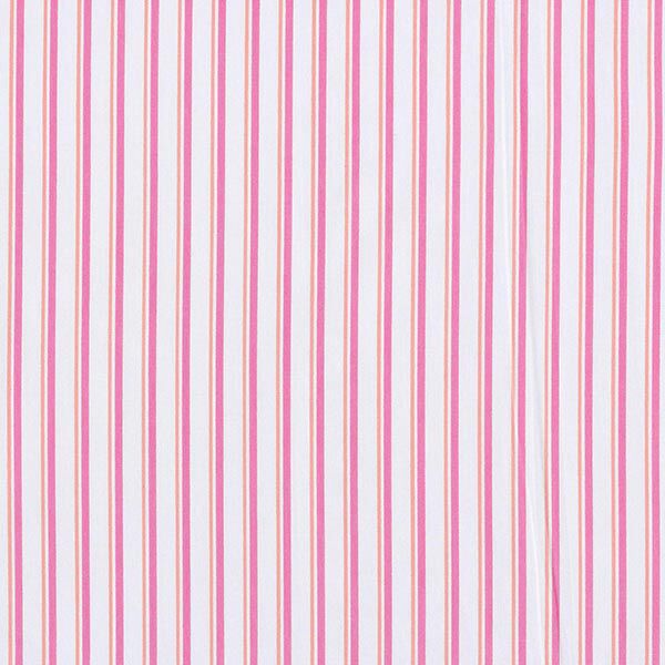 Katoenen stof onregelmatige strepen – pink/wit,  image number 1