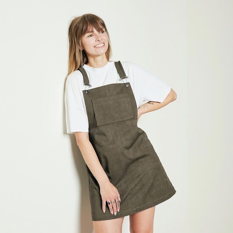 Brede rib Bubble Effen – donkergrenen,  image number 8