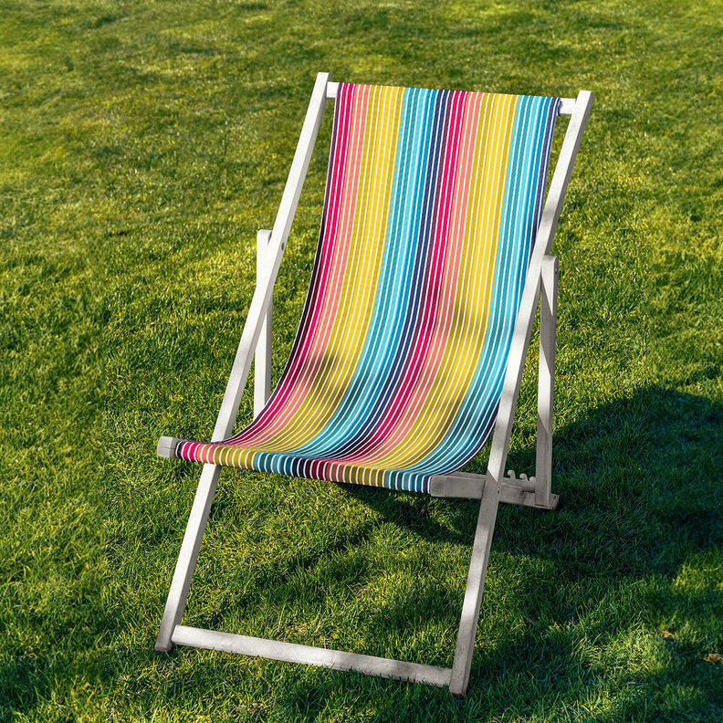 Outdoor Ligstoel stof Lengtestrepen 44 cm – turkoois,  image number 4