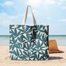 Decostof Half panama gewone bladeren – oceaanblauw/natuur,  thumbnail number 10