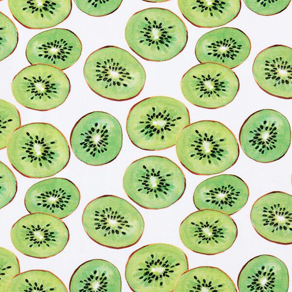 Katoenjersey Kiwi‘s – wit/appelgroen, image number 1