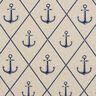 Decostof Half panama Anker klassiek – natuur/marineblauw,  thumbnail number 1