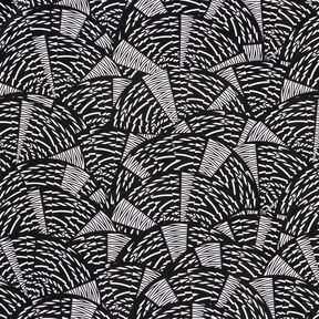 Badpakstof abstract grafisch patroon – zwart/wit, 