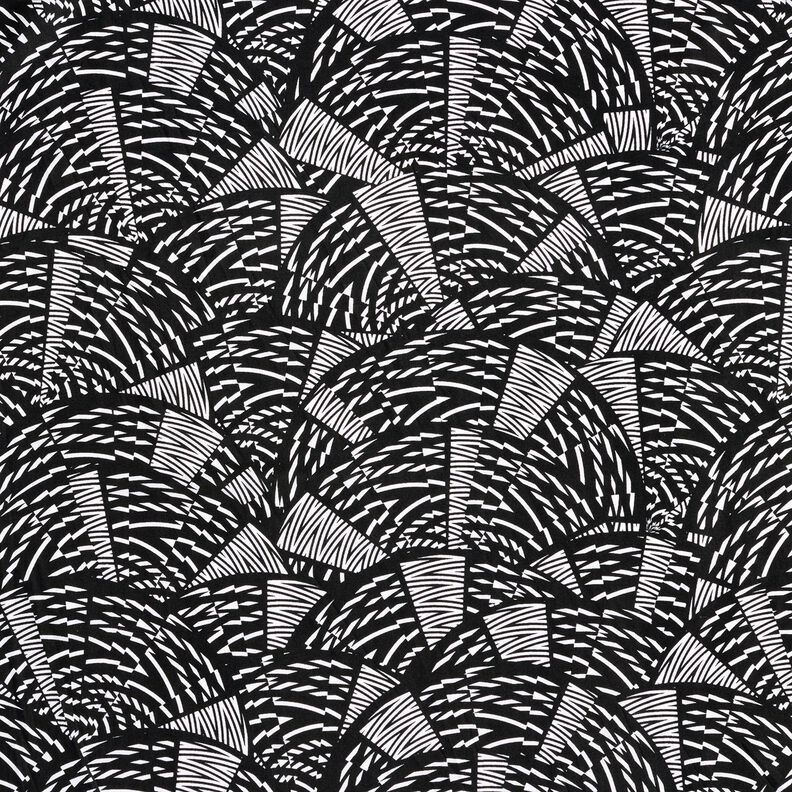 Badpakstof abstract grafisch patroon – zwart/wit,  image number 1