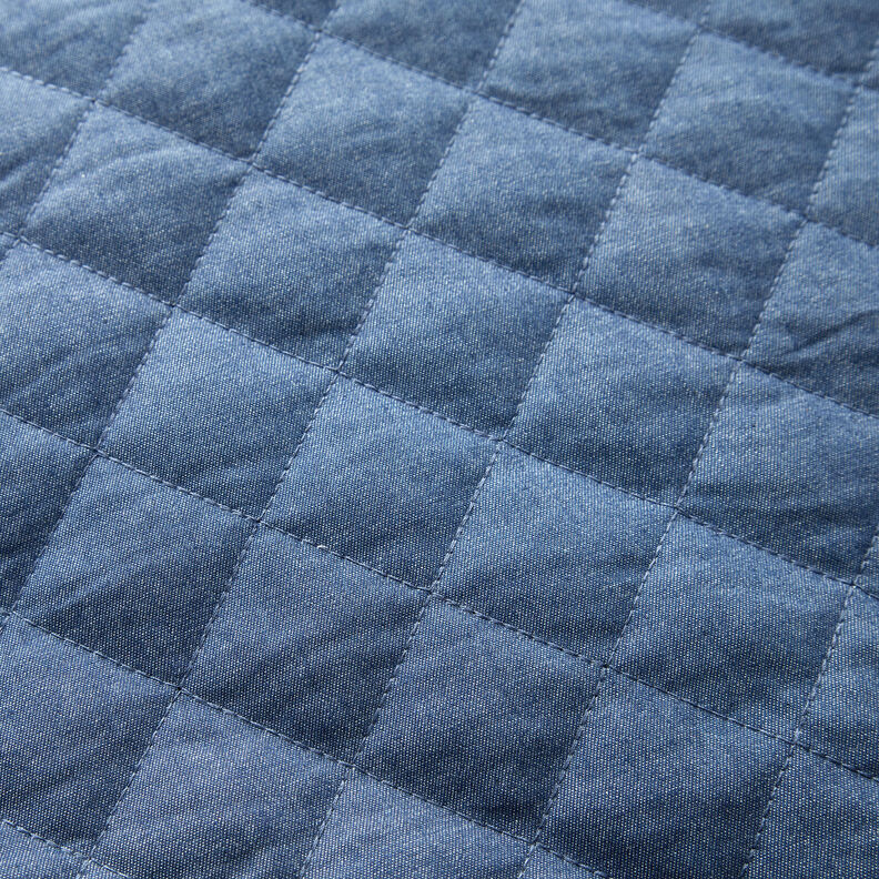 Doorgestikte stof chambray effen – jeansblauw,  image number 4