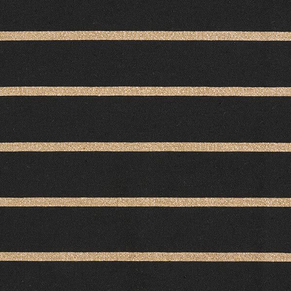 Katoenen stretch glitterstrepen – zwart/goud, image number 1