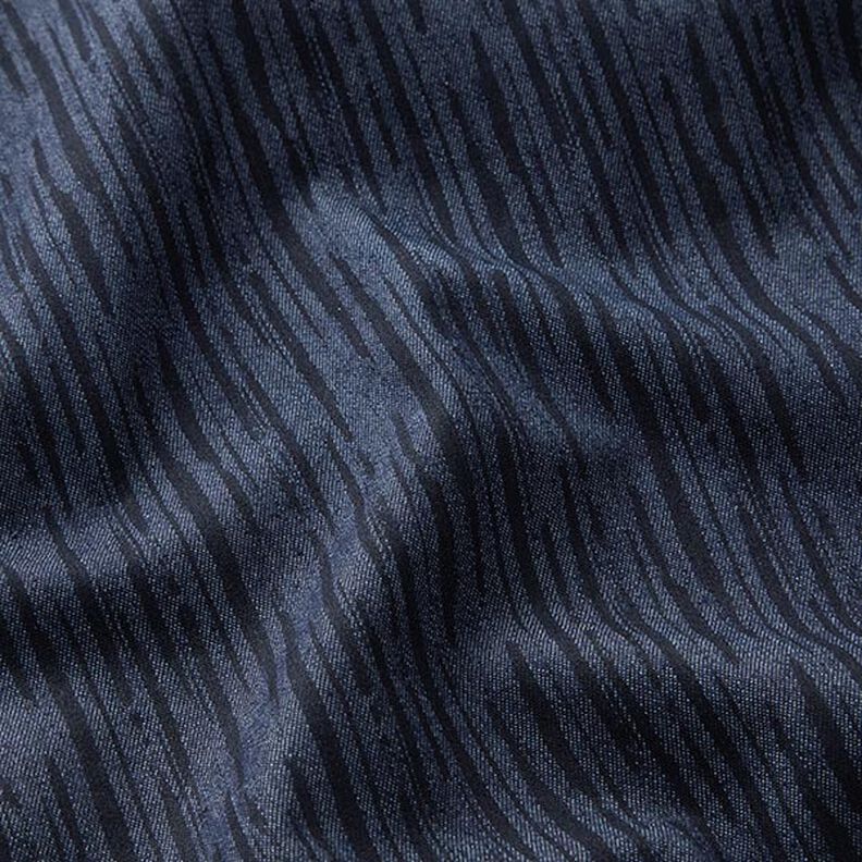 Stretchjeans onderbroken strepen – marineblauw,  image number 2