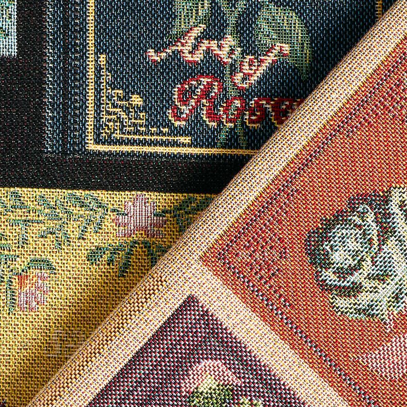 Decostof Gobelin Boekomslag – zwart/merlot,  image number 4