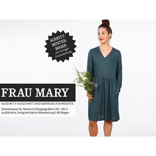 FRAU MARY - jurk met V-hals en rok met ruches, Studio Schnittreif  | XS -  XXL, 