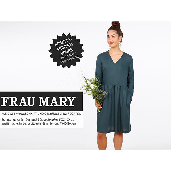 FRAU MARY - jurk met V-hals en rok met ruches, Studio Schnittreif | XS - XXL, image number 1