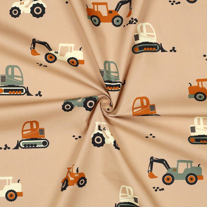 Katoenpopeline Graafmachines en tractoren | Poppy Fabrics – beige, image number 3