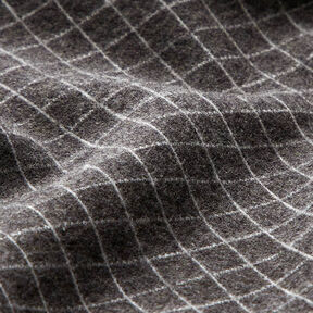 Breijacquard geruwd rasterruit – donkergrijs, 