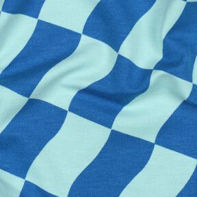 Softsweat golvende ruit| Poppy Fabrics – koningsblauw/ijsblauw, 
