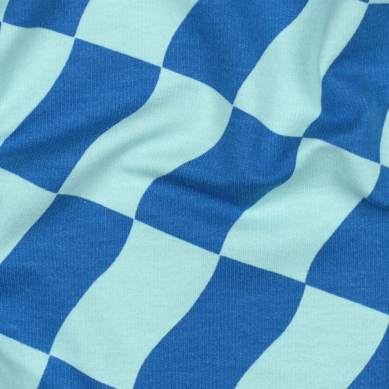 Softsweat golvende ruit| Poppy Fabrics – koningsblauw/ijsblauw,  image number 2