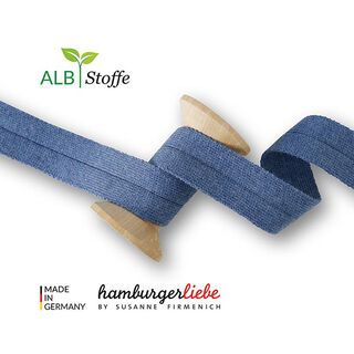 Bio boordstrook Edge Me [ 3,2 cm ] | Albstoffe – duifblauw, 