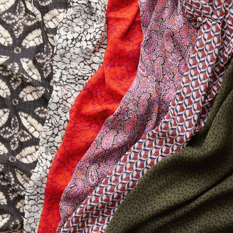 Crêpe chiffon Paisley – roodlila,  image number 5