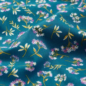 Katoenen stof Cretonne delicate bloemen – oceaanblauw,  Katoenen stof Cretonne delicate bloemen – oceaanblauw,