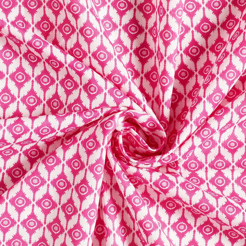 <h2>Katoen Voile met abstracte ruiten, wit/roze &ndash; licht en bedrukt</h2>,  image number 3