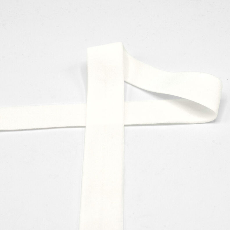 Elastisch bandje (rubberen vouw) mat [20 mm] – wit,  image number 1