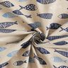Decostof Half panama abstracte school vissen – natuur/blauw,  thumbnail number 3