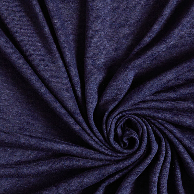 Fijngebreid viscose-linnen-mix – marineblauw, image number 1