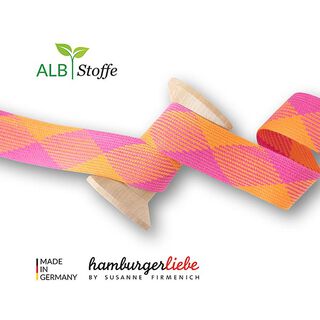 Biologische vlechtkoord Twist Me Flat [35 mm] | Albstoffe – roze/oranje, 