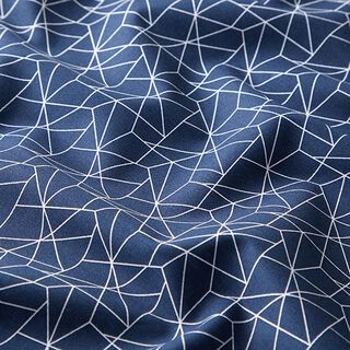 Katoenen stof Popeline Grafisch – marineblauw, 