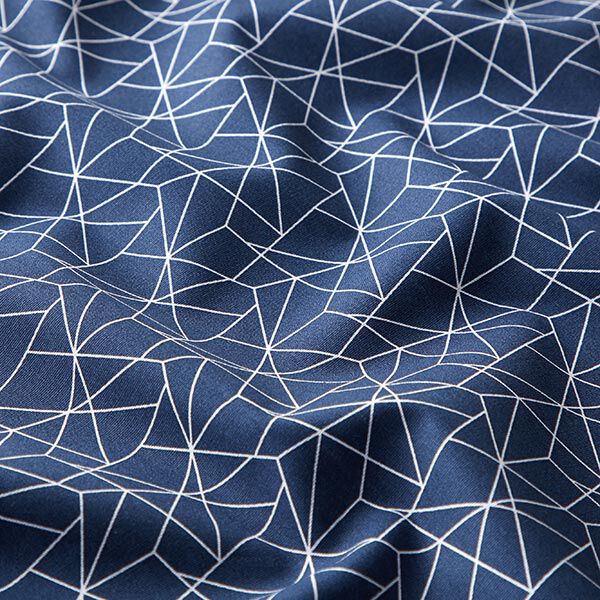 Katoenen stof Popeline Grafisch – marineblauw, image number 2