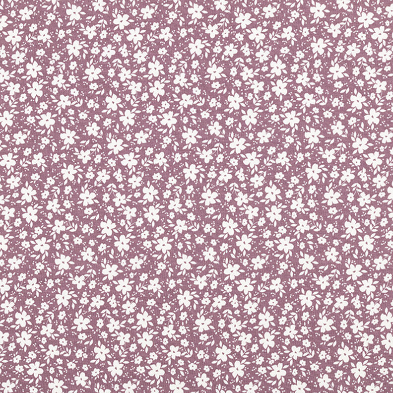 Katoenjersey Bloemen tweekleurig – donker oudroze,  image number 1