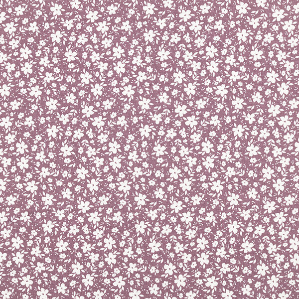 Katoenjersey Bloemen tweekleurig – donker oudroze, image number 1