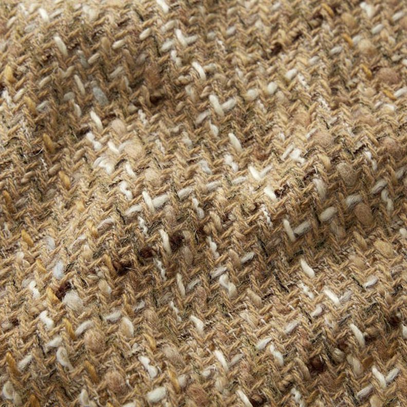 Mantelstof scheerwolmix melange – donkerbeige,  image number 2