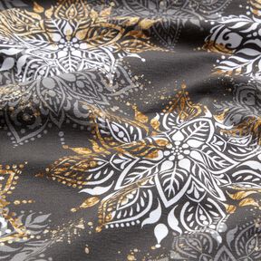 French Terry Mandala wintermagie | Glitzerpüppi  – oudzilver/oud goud, 