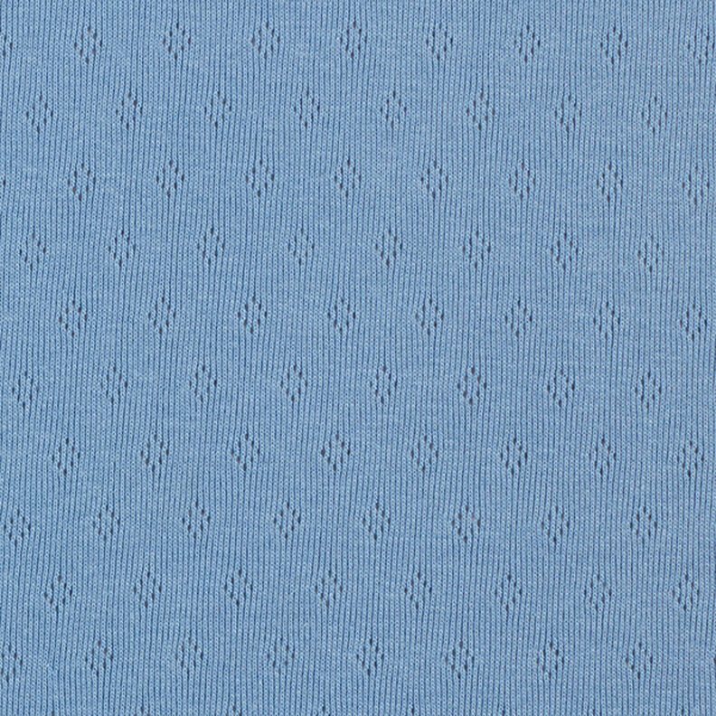 Fijngebreide jersey met gaatjesmotief – blauw,  image number 1