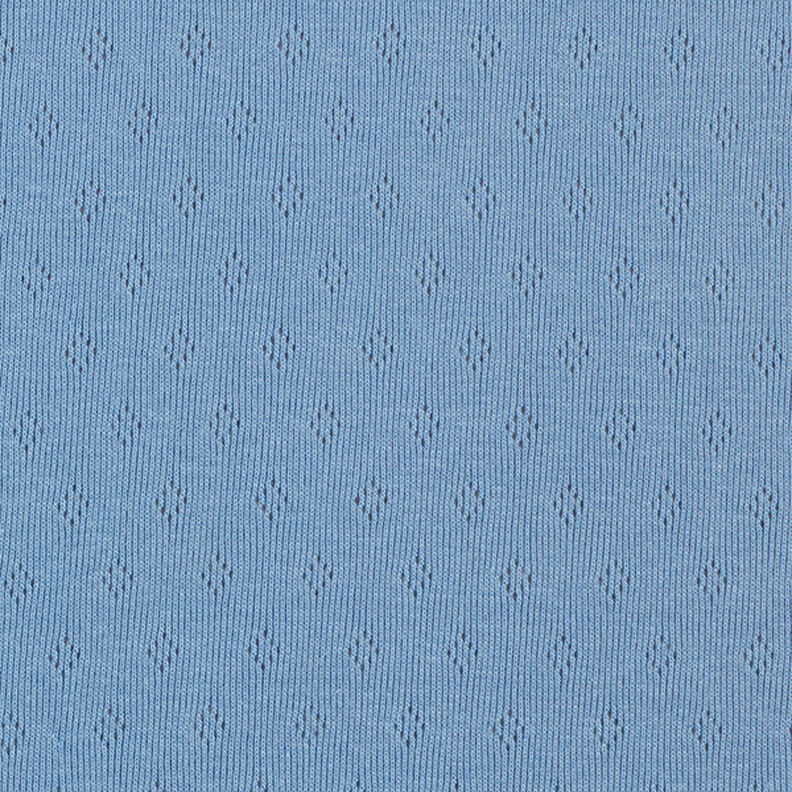 Fijngebreide jersey met gaatjesmotief – blauw, image number 1