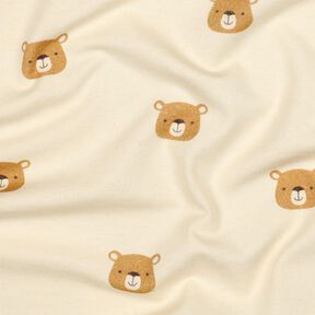 GOTS Katoenjersey Beren | Poppy Fabrics – ecru/lichtbruin, 