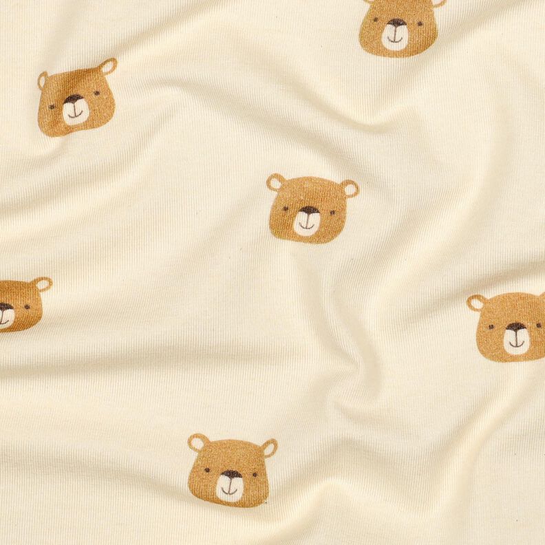 GOTS Katoenjersey Beren | Poppy Fabrics – ecru/lichtbruin, image number 2