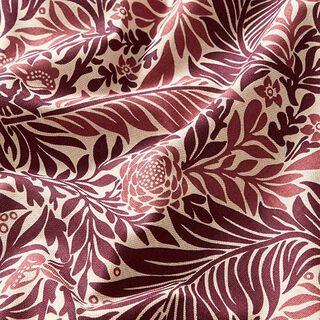 Decostof Half panama Bloemen en ranken – natuur/roodbruin, 
