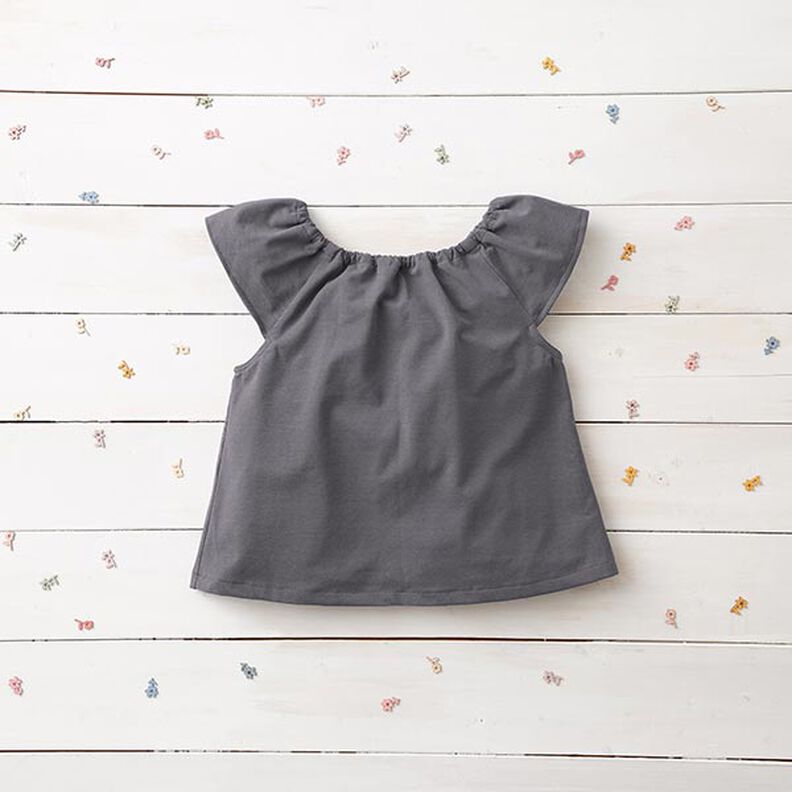 Katoenjersey medium effen – zwart blauw, image number 7