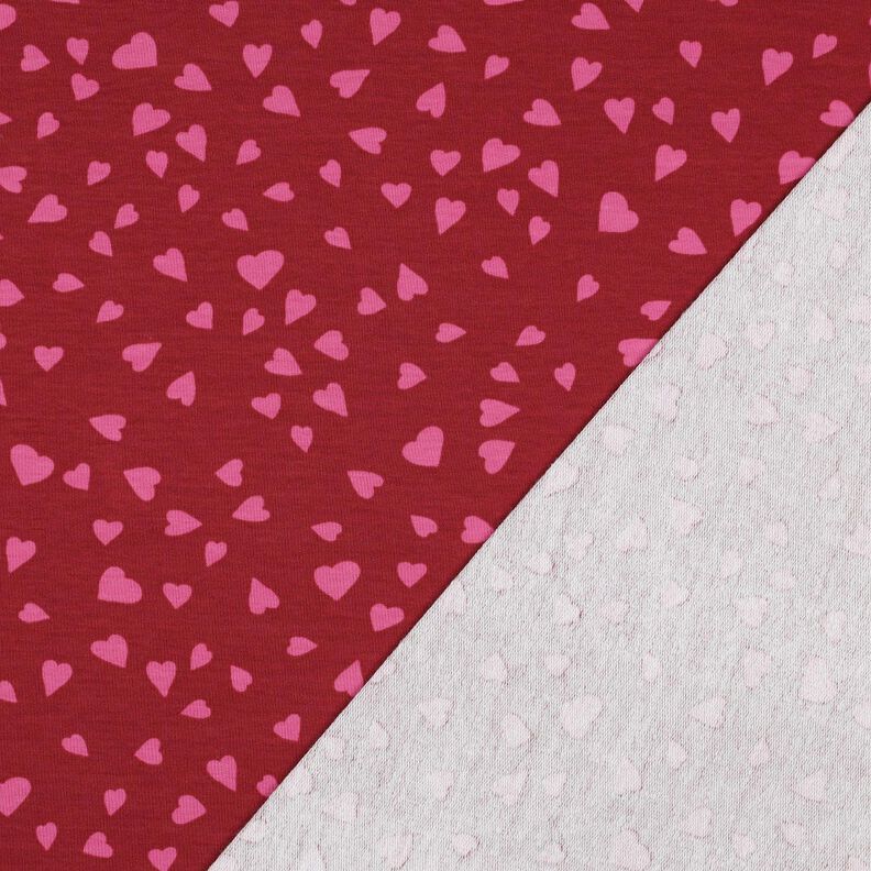 Sommersweat Harten | Poppy Fabrics – donkerrood/pink,  image number 3