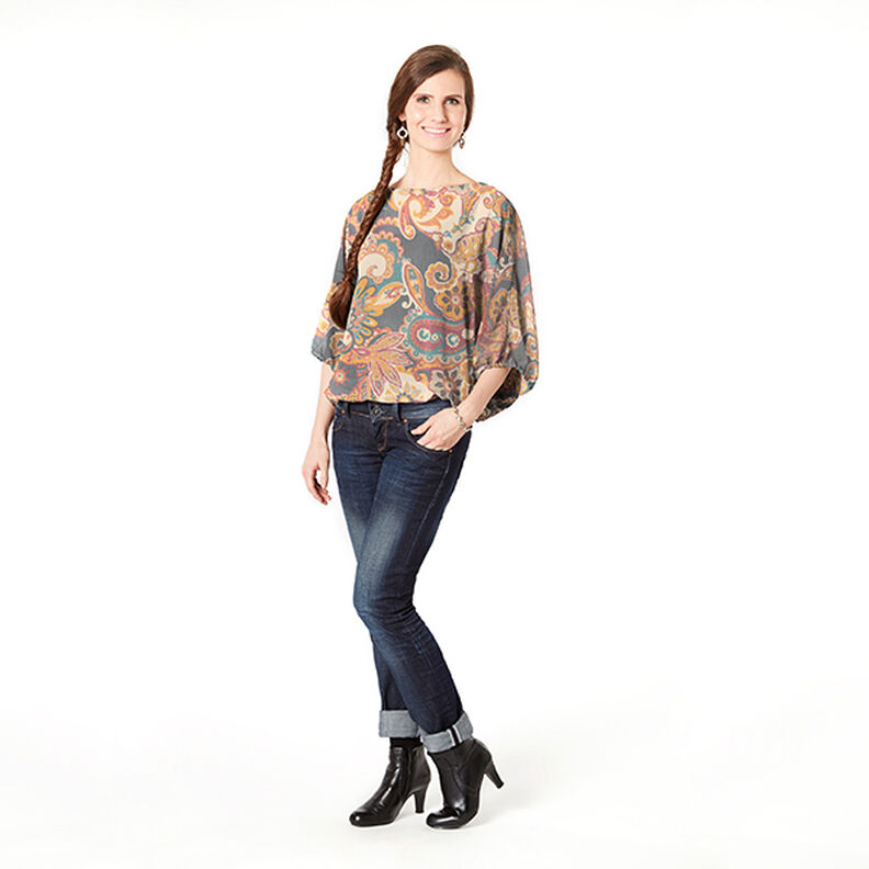 Crêpe chiffon Paisley – beige,  image number 5