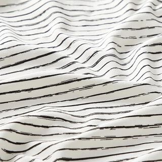 Katoenjersey Skribbel-strepen – ecru, 