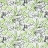 Katoen-zijdemix abstracte bloemen – ivoor/meigroen,  thumbnail number 1