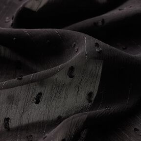 Chiffon dobby metallic krijtstreep – zwart/zilver metallic, 