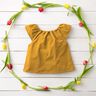 Linnen-katoen-mix Jacquard Golvenmotief – currygeel,  thumbnail number 7